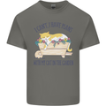 Plans With My Cat in the Garden Gardener Mens Cotton T-Shirt Tee Top Charcoal
