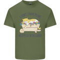 Plans With My Cat in the Garden Gardener Mens Cotton T-Shirt Tee Top Military Green
