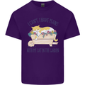Plans With My Cat in the Garden Gardener Mens Cotton T-Shirt Tee Top Purple