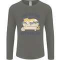 Plans With My Cat in the Garden Gardener Mens Long Sleeve T-Shirt Charcoal