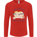 Plans With My Cat in the Garden Gardener Mens Long Sleeve T-Shirt Red