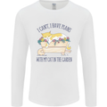 Plans With My Cat in the Garden Gardener Mens Long Sleeve T-Shirt White