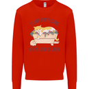 Plans With My Cat in the Garden Gardener Mens Sweatshirt Jumper Bright Red