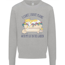 Plans With My Cat in the Garden Gardener Mens Sweatshirt Jumper Sports Grey