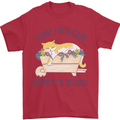 Plans With My Cat in the Garden Gardener Mens T-Shirt 100% Cotton Red