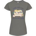 Plans With My Cat in the Garden Gardener Womens Petite Cut T-Shirt Charcoal