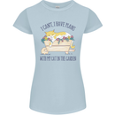 Plans With My Cat in the Garden Gardener Womens Petite Cut T-Shirt Light Blue