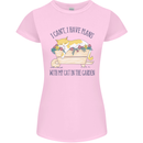 Plans With My Cat in the Garden Gardener Womens Petite Cut T-Shirt Light Pink
