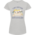 Plans With My Cat in the Garden Gardener Womens Petite Cut T-Shirt Sports Grey