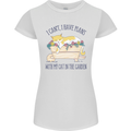 Plans With My Cat in the Garden Gardener Womens Petite Cut T-Shirt White