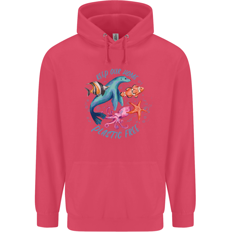 Plastic Free Climate Change Octopus Ocean Fish Childrens Kids Hoodie Heliconia