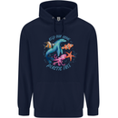 Plastic Free Climate Change Octopus Ocean Fish Childrens Kids Hoodie Navy Blue