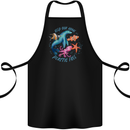Plastic Free Climate Change Octopus Ocean Fish Cotton Apron 100% Organic Black