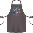 Plastic Free Climate Change Octopus Ocean Fish Cotton Apron 100% Organic Dark Grey