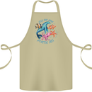 Plastic Free Climate Change Octopus Ocean Fish Cotton Apron 100% Organic Khaki