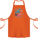 Plastic Free Climate Change Octopus Ocean Fish Cotton Apron 100% Organic Orange