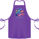 Plastic Free Climate Change Octopus Ocean Fish Cotton Apron 100% Organic Purple