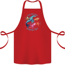 Plastic Free Climate Change Octopus Ocean Fish Cotton Apron 100% Organic Red