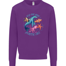 Plastic Free Climate Change Octopus Ocean Fish Kids Sweatshirt Jumper Purple