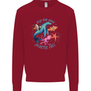 Plastic Free Climate Change Octopus Ocean Fish Kids Sweatshirt Jumper Red