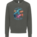 Plastic Free Climate Change Octopus Ocean Fish Kids Sweatshirt Jumper Storm Grey