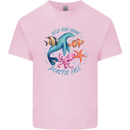 Plastic Free Climate Change Octopus Ocean Fish Kids T-Shirt Childrens Light Pink
