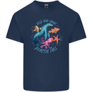 Plastic Free Climate Change Octopus Ocean Fish Kids T-Shirt Childrens Navy Blue