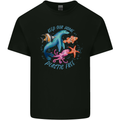 Plastic Free Climate Change Octopus Ocean Fish Mens Cotton T-Shirt Tee Top Black
