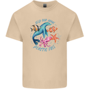 Plastic Free Climate Change Octopus Ocean Fish Mens Cotton T-Shirt Tee Top Sand