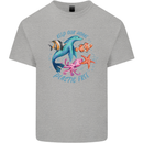 Plastic Free Climate Change Octopus Ocean Fish Mens Cotton T-Shirt Tee Top Sports Grey