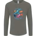 Plastic Free Climate Change Octopus Ocean Fish Mens Long Sleeve T-Shirt Charcoal