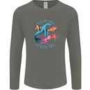 Plastic Free Climate Change Octopus Ocean Fish Mens Long Sleeve T-Shirt Charcoal