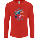 Plastic Free Climate Change Octopus Ocean Fish Mens Long Sleeve T-Shirt Red