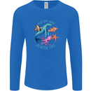 Plastic Free Climate Change Octopus Ocean Fish Mens Long Sleeve T-Shirt Royal Blue