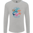 Plastic Free Climate Change Octopus Ocean Fish Mens Long Sleeve T-Shirt Sports Grey