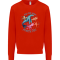Plastic Free Climate Change Octopus Ocean Fish Mens Sweatshirt Jumper Bright Red