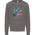 Plastic Free Climate Change Octopus Ocean Fish Mens Sweatshirt Jumper Charcoal