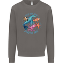 Plastic Free Climate Change Octopus Ocean Fish Mens Sweatshirt Jumper Charcoal
