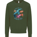 Plastic Free Climate Change Octopus Ocean Fish Mens Sweatshirt Jumper Forest Green