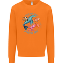 Plastic Free Climate Change Octopus Ocean Fish Mens Sweatshirt Jumper Orange