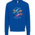 Plastic Free Climate Change Octopus Ocean Fish Mens Sweatshirt Jumper Royal Blue