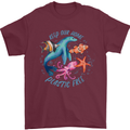 Plastic Free Climate Change Octopus Ocean Fish Mens T-Shirt 100% Cotton Maroon