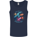 Plastic Free Climate Change Octopus Ocean Fish Mens Vest Tank Top Navy Blue