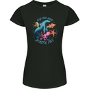 Plastic Free Climate Change Octopus Ocean Fish Womens Petite Cut T-Shirt Black