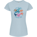 Plastic Free Climate Change Octopus Ocean Fish Womens Petite Cut T-Shirt Light Blue
