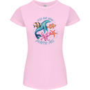 Plastic Free Climate Change Octopus Ocean Fish Womens Petite Cut T-Shirt Light Pink