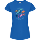 Plastic Free Climate Change Octopus Ocean Fish Womens Petite Cut T-Shirt Royal Blue