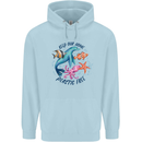 Plastic Free Climate Change Octopus Seal Fish Childrens Kids Hoodie Light Blue