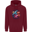 Plastic Free Climate Change Octopus Seal Fish Childrens Kids Hoodie Maroon