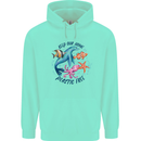 Plastic Free Climate Change Octopus Seal Fish Childrens Kids Hoodie Peppermint